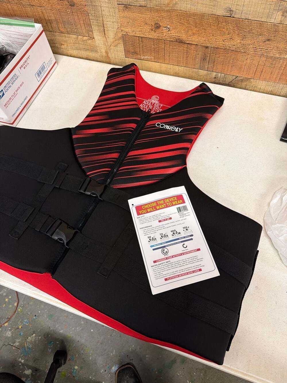 Connelly Coast Guard Approved Vest, Promo Neoprene Red - 5XLT Life Jacket